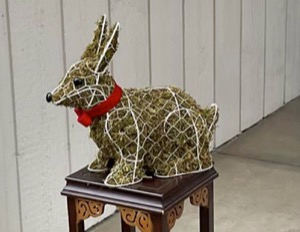 Mossed Animal Topiary Bunny